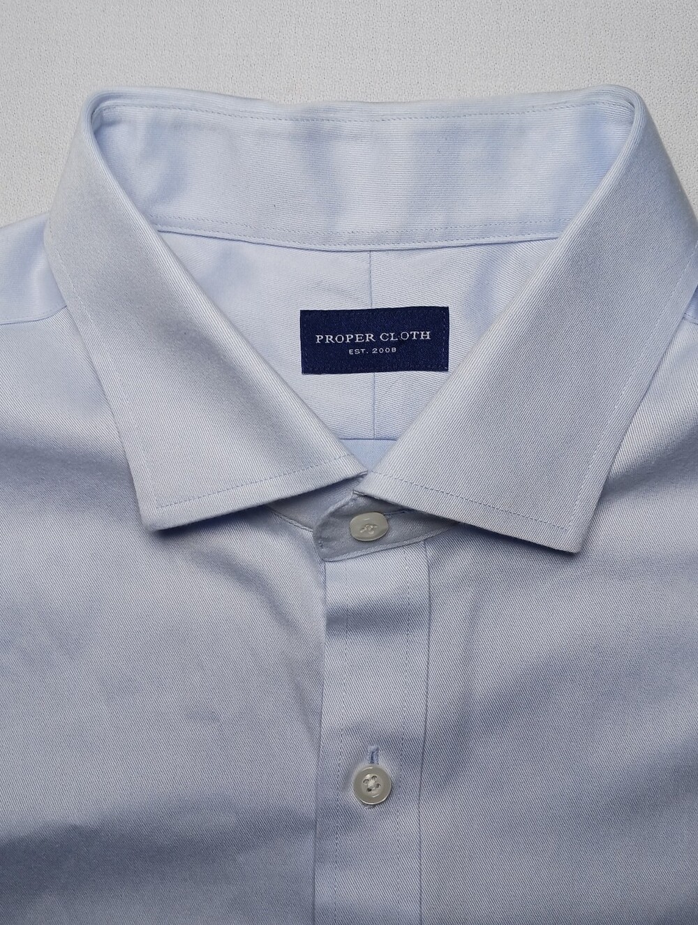 Proper Cloth Mens Button Up Long Sleeve Twill Cotton Shirt 3XL Light Blue